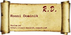 Rossi Dominik névjegykártya